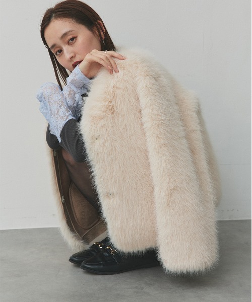 ステンカラーファーコート　0 Thevon（ゼボン）の「ステンカラーシープファージャケット（ステン