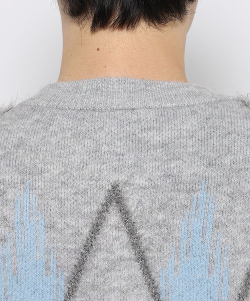 HARE（ハレ）の「アーガイルクルーネックカーディガン(HARE)（カーディガン/ボレロ・メンズ・ブラック/グレー・FREE）」の16枚目の写真