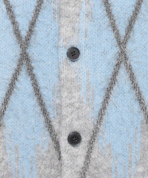 HARE（ハレ）の「アーガイルクルーネックカーディガン(HARE)（カーディガン/ボレロ・メンズ・ブラック/グレー・FREE）」の17枚目の写真