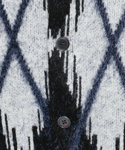 HARE（ハレ）の「アーガイルクルーネックカーディガン(HARE)（カーディガン/ボレロ・メンズ・ブラック/グレー・FREE）」の18枚目の写真