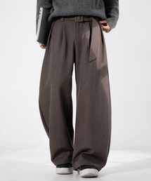 JOHNNY WOLF（ジョニーウルフ）の「SABRINA スプリングツイード ベルテッド タック バレル ワイド スラックス（スラックス）」