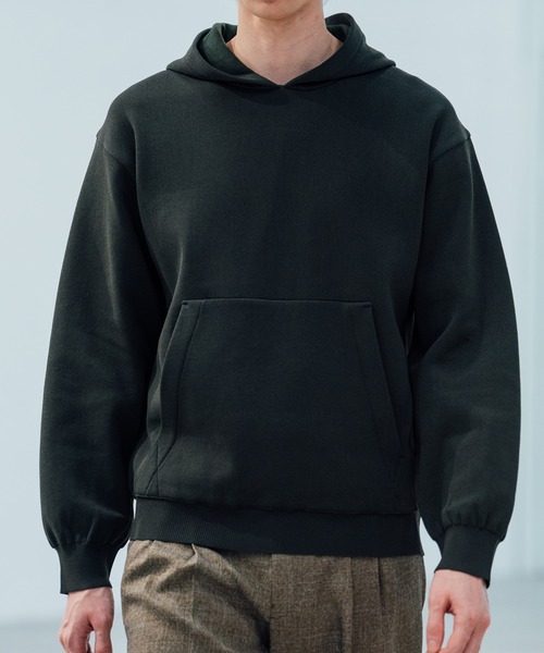 CITY TOKYO（シティトウキョウ）の「【CITY TOKYO/シティートーキョー】Joint knit フ-ディー（パーカー・メンズ・ブラック/ダークグリーン・1/2）」の12枚目の写真