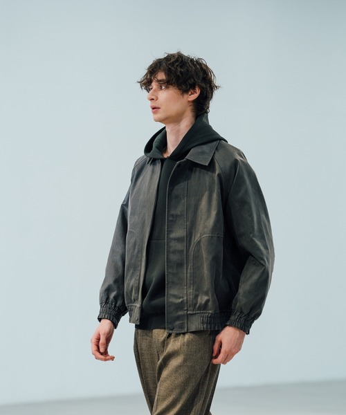 CITY TOKYO（シティトウキョウ）の「【CITY TOKYO/シティートーキョー】Joint knit フ-ディー（パーカー・メンズ・ブラック/ダークグリーン・1/2）」の14枚目の写真