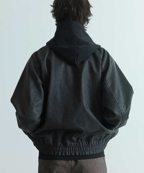 CITY TOKYO（シティトウキョウ）の「【CITY TOKYO/シティートーキョー】Joint knit フ-ディー（パーカー・メンズ・ブラック/ダークグリーン・1/2）」の11枚目の写真