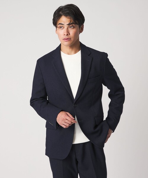 A DAY IN THE LIFE UNITED ARROWS（アデイインザライフユナイテッドアローズ）の「ウールライク バスケット 2ボタンジャケット-セットアップ対応・ウォッシャブル-＜A DAY IN THE LIFE＞（テーラードジャケット・メンズ・ダークグレー/ネイビー/ベージュ・XL/S/M/L）」の3枚目の写真