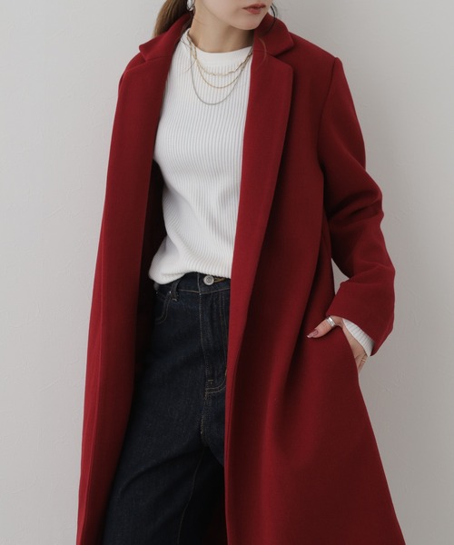 OMNES(オムネス)の「ストレッチメルトンチェスターコート(チェスターコート・レディース・ベージュ/ネイビー/キャメル・FREE)」の19枚目の写真