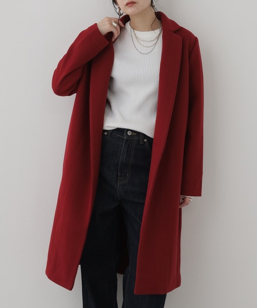 OMNES(オムネス)の「ストレッチメルトンチェスターコート(チェスターコート・レディース・ベージュ/ネイビー/キャメル・FREE)」の20枚目の写真