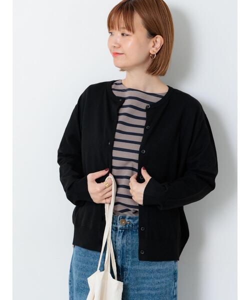 Lugnoncure（ルノンキュール）の「もちもちクルーネックカーディガン（カーディガン/ボレロ・レディース・ブラック/ブルー/ベージュ/レッド・F）」の2枚目の写真