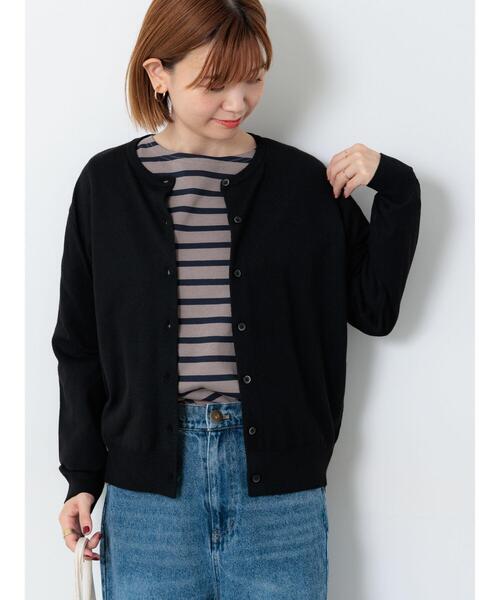 Lugnoncure（ルノンキュール）の「もちもちクルーネックカーディガン（カーディガン/ボレロ・レディース・ブラック/ブルー/ベージュ/レッド・F）」の10枚目の写真