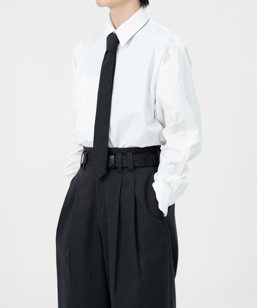 LAPIIS(ラピス)の「HEAVY WOOL GABARDINE 5.0 NARROW TIE(ネクタイ・メンズ・ブラック/チャコールグレー・FREE)」の5枚目の写真