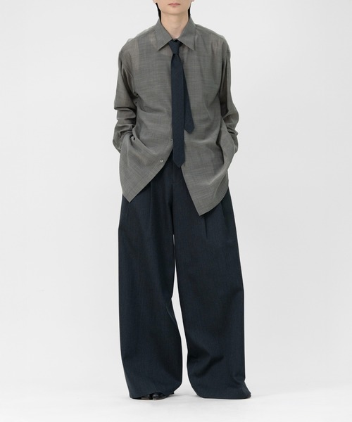 LAPIIS(ラピス)の「HEAVY WOOL GABARDINE 5.0 NARROW TIE(ネクタイ・メンズ・ブラック/チャコールグレー・FREE)」の7枚目の写真