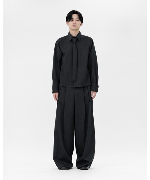 LAPIIS(ラピス)の「HEAVY WOOL GABARDINE 5.0 NARROW TIE(ネクタイ・メンズ・ブラック/チャコールグレー・FREE)」の10枚目の写真