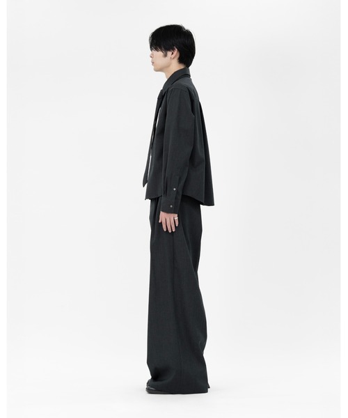 LAPIIS(ラピス)の「HEAVY WOOL GABARDINE 5.0 NARROW TIE(ネクタイ・メンズ・ブラック/チャコールグレー・FREE)」の9枚目の写真