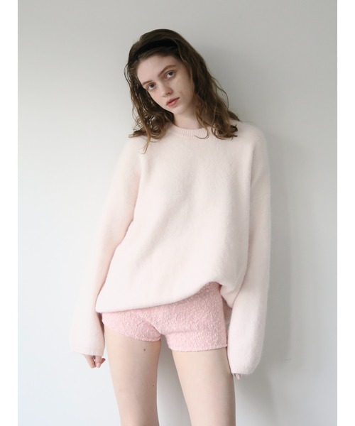 miies miim(ミーエスミーム)の「angora over knit(ニット/セーター・レディース・グレー/PINK・FREE)」の2枚目の写真