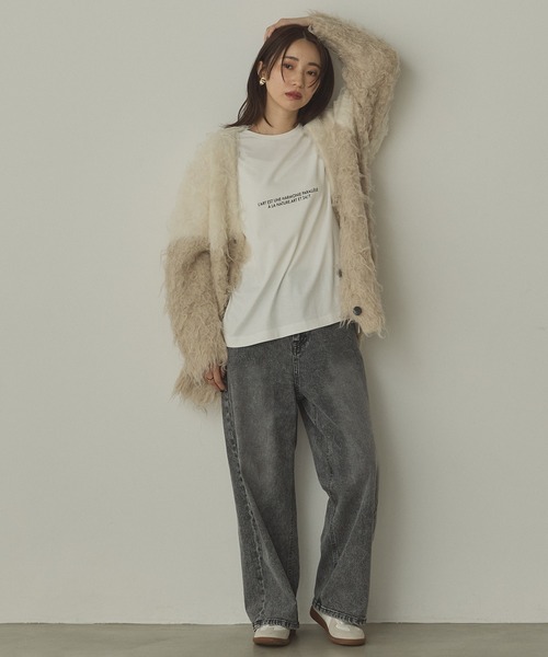 セール】シャギー起毛 Vネック カーディガン（カーディガン/ボレロ