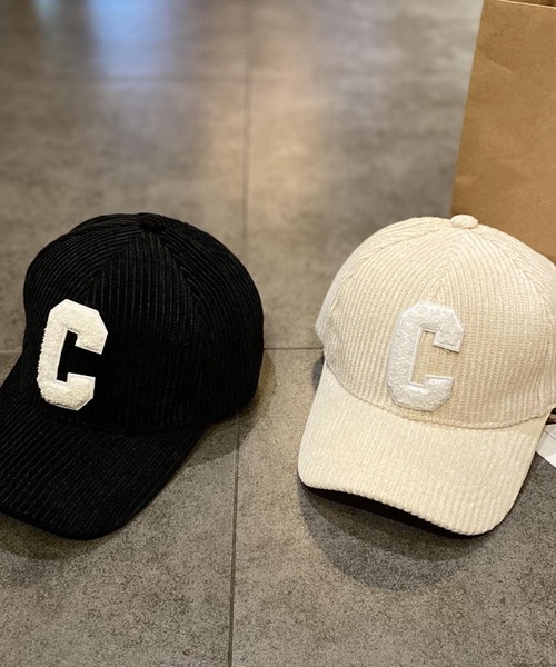 VIBGYOR（ヴィブジョー）の「pur chouchou/コーデュロイ ロゴ キャップ P4511（キャップ・レディース・ブラック/アイボリー/グレー・FREE）」の4枚目の写真
