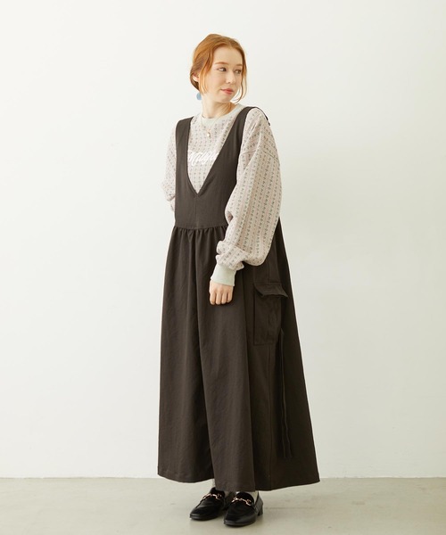 MILKFED.（ミルクフェド）の「STRIPED FLOWER WAFFLE L/S TOP（Tシャツ/カットソー・レディース・アッシュ/オフホワイト・ONE SIZE）」の11枚目の写真