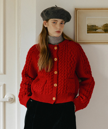 CABLE CARDIGAN RED