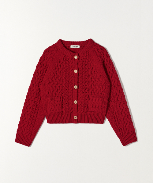 TTUDEMENT（トュードメント）の「CABLE CARDIGAN RED（カーディガン/ボレロ・レディース・その他・FREE）」の3枚目の写真
