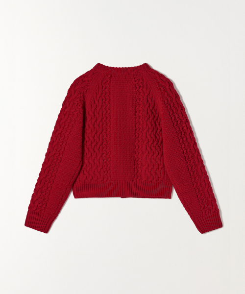 TTUDEMENT（トュードメント）の「CABLE CARDIGAN RED（カーディガン/ボレロ・レディース・その他・FREE）」の4枚目の写真