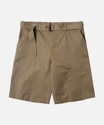 CHINO BELTED WORK BERMUDA SHORTS _ TAN
