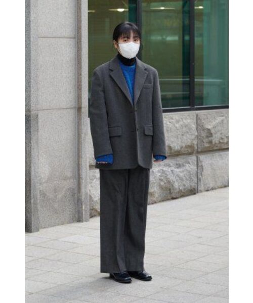 ウィメンズウールブレンドメルトンオーバーショルダーブレザー