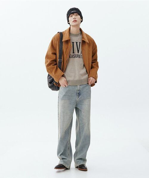 MUSINSA STANDARD（ムシンサスタンダード）の「ルーズバギーデニムパンツ [ラスティスカイブルー]（デニムパンツ・メンズ・その他・40/38/33/26/27/28/29/42/36/34/32/30/31）」の9枚目の写真