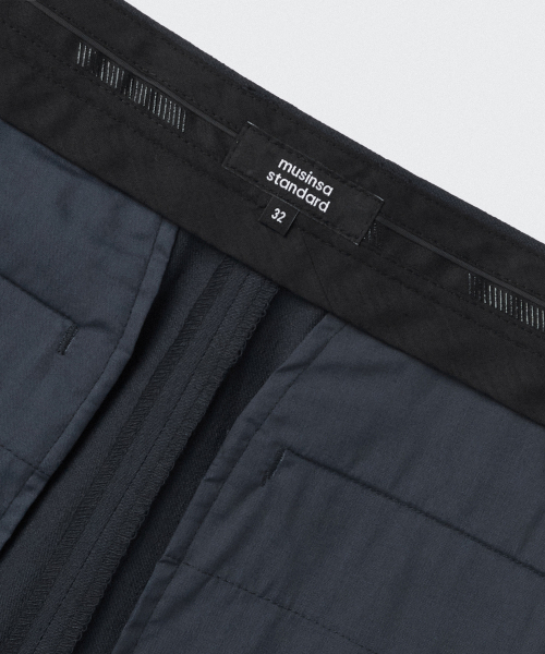 MUSINSA STANDARD（ムシンサスタンダード）の「クールタッチツーピンタックワイドヒドゥンバンディングスラックス[ブルーグレー]（スラックス・メンズ・その他・38/42/32/30/31/33/26/27/28/29）」の5枚目の写真