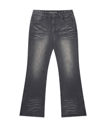 WESLEYHYUSTON（ウェズリーユーストン）の「Rowel embroidery boots cut denim pants dark grey（デニムパンツ）」