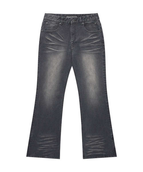 WESLEYHYUSTON(ウェズリーユーストン)の「Rowel embroidery boots cut denim pants dark grey(デニムパンツ・メンズ・その他・SMALL/MEDIUM/LARGE)」の1枚目の写真