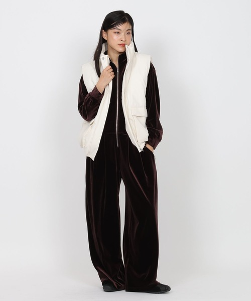 JEANASIS（ジーナシス）の「【Les Fleurs】ナカワタBIGベスト/624942（ダウンベスト・レディース・オフホワイト/ブラック・FREE）」の21枚目の写真