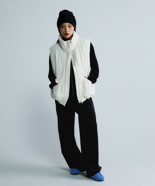 JEANASIS（ジーナシス）の「【Les Fleurs】ナカワタBIGベスト/624942（ダウンベスト・レディース・オフホワイト/ブラック・FREE）」の15枚目の写真