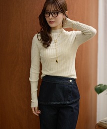 random pattern off neck rib knit /ランダムパターンオフネックリブニット