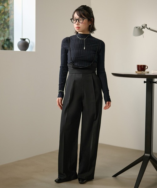 LAULEN(ローレン)の「random pattern off neck rib knit /ランダムパターンオフネックリブニット(ニット/セーター・レディース・ネイビー/オートミール/ブラック・FREE)」の11枚目の写真