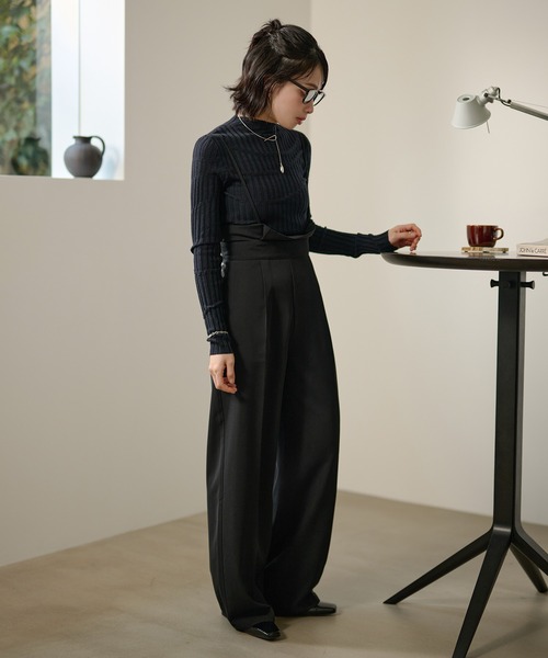 LAULEN(ローレン)の「random pattern off neck rib knit /ランダムパターンオフネックリブニット(ニット/セーター・レディース・ネイビー/オートミール/ブラック・FREE)」の14枚目の写真