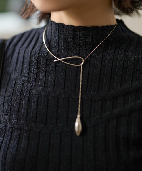 LAULEN(ローレン)の「random pattern off neck rib knit /ランダムパターンオフネックリブニット(ニット/セーター・レディース・ネイビー/オートミール/ブラック・FREE)」の16枚目の写真