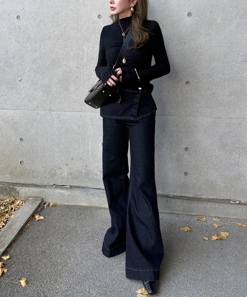LAULEN(ローレン)の「random pattern off neck rib knit /ランダムパターンオフネックリブニット(ニット/セーター・レディース・ネイビー/オートミール/ブラック・FREE)」の20枚目の写真