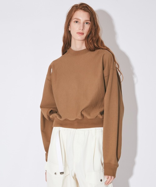 beautiful people（ビューティフルピープル）の「suvin compact sweat  Y shape TOP（スウェット・レディース・ブラック/オフホワイト・36）」の4枚目の写真