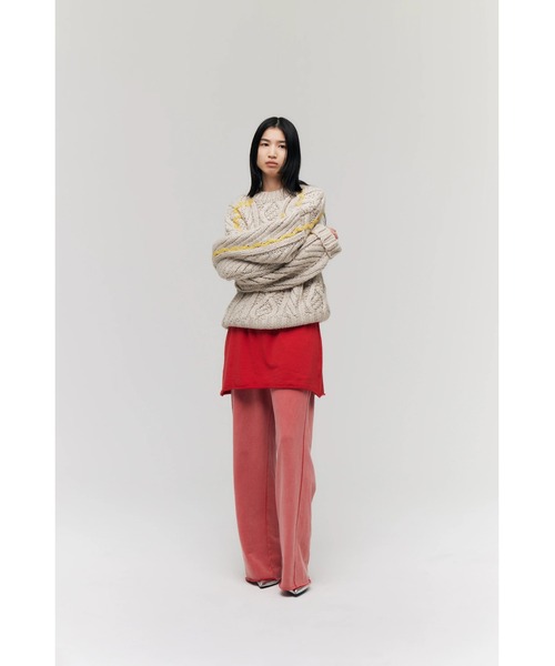 FELICITY(フェリシティ)の「Layered Sweat Pants(その他パンツ・レディース・ブラック/レッド・2)」の2枚目の写真