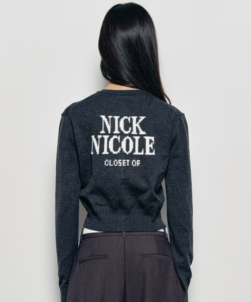 NICK&NICOLE(ニックアンドニコール)の「BUTTERFLY JAQUARD KNIT CARDIGAN_CHARCOAL(カーディガン/ボレロ・レディース・チャコール・FREE)」の5枚目の写真