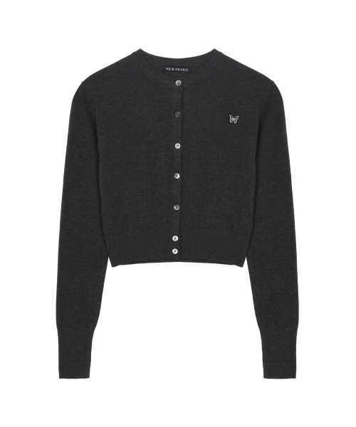 NICK&NICOLE(ニックアンドニコール)の「BUTTERFLY JAQUARD KNIT CARDIGAN_CHARCOAL(カーディガン/ボレロ・レディース・チャコール・FREE)」の6枚目の写真