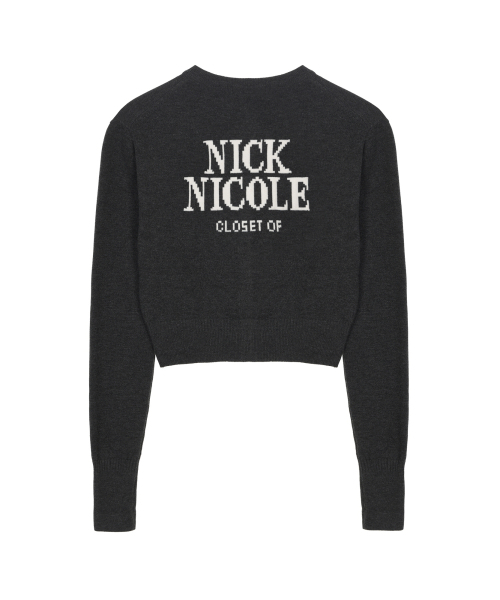 NICK&NICOLE(ニックアンドニコール)の「BUTTERFLY JAQUARD KNIT CARDIGAN_CHARCOAL(カーディガン/ボレロ・レディース・チャコール・FREE)」の7枚目の写真