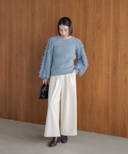Bou Jeloud（ブージュルード）の「ラメフリンジプルオーバー（ニット/セーター・レディース・グレー/ブルー/オフホワイト・FREE）」の4枚目の写真