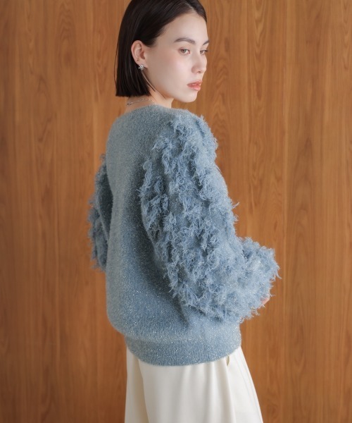 Bou Jeloud（ブージュルード）の「ラメフリンジプルオーバー（ニット/セーター・レディース・グレー/ブルー/オフホワイト・FREE）」の5枚目の写真