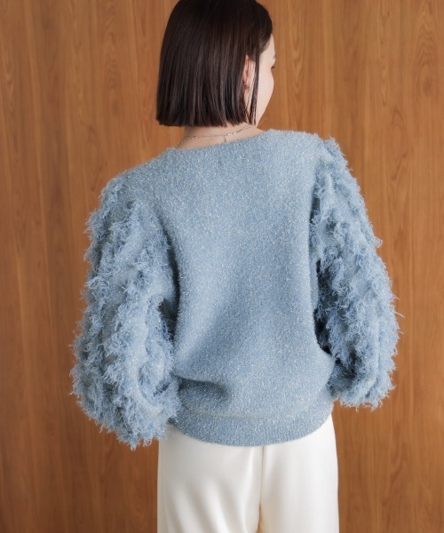 Bou Jeloud（ブージュルード）の「ラメフリンジプルオーバー（ニット/セーター・レディース・グレー/ブルー/オフホワイト・FREE）」の9枚目の写真