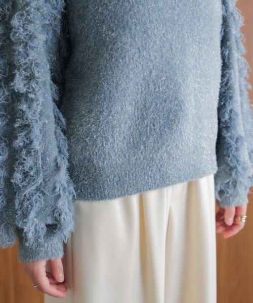 Bou Jeloud（ブージュルード）の「ラメフリンジプルオーバー（ニット/セーター・レディース・グレー/ブルー/オフホワイト・FREE）」の13枚目の写真