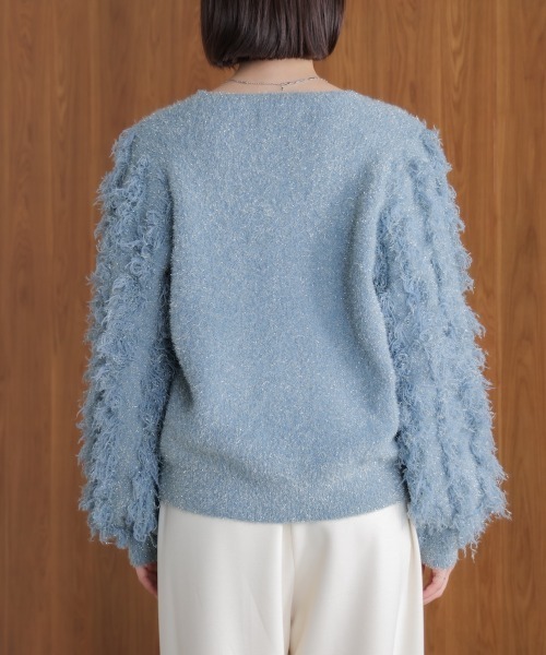 Bou Jeloud（ブージュルード）の「ラメフリンジプルオーバー（ニット/セーター・レディース・グレー/ブルー/オフホワイト・FREE）」の15枚目の写真