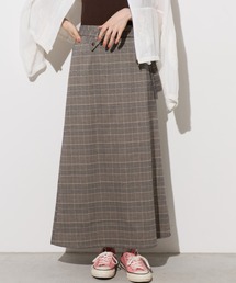 グレンチェックロングスカート