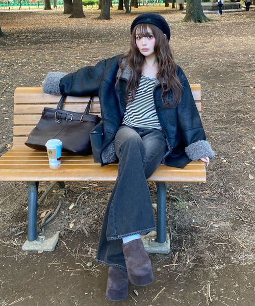 RAY CASSIN（レイカズン）の「【A4対応】ベルト付トートバッグ（トートバッグ・レディース・ブラウン/ブラック/ベージュ・FREE）」の6枚目の写真