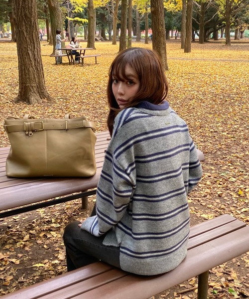 RAY CASSIN（レイカズン）の「【A4対応】ベルト付トートバッグ（トートバッグ・レディース・ブラウン/ブラック/ベージュ・FREE）」の17枚目の写真